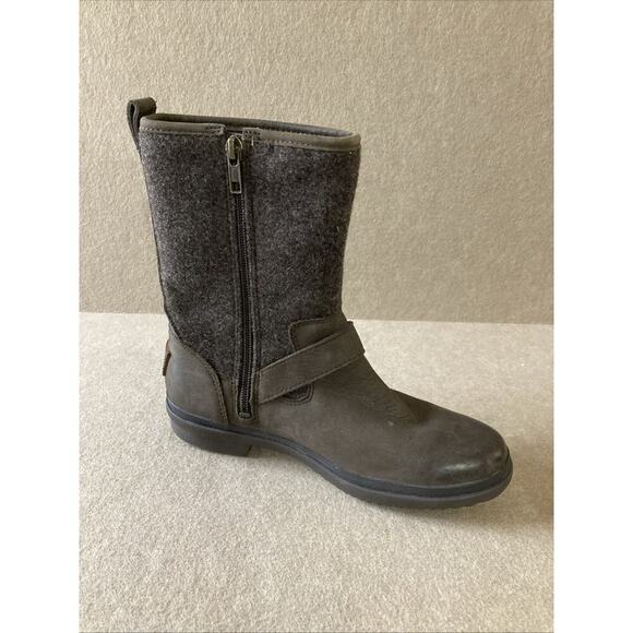 UGG Robbie Waterproof Boots Women’s Sz 6.5 Brown Leather Sherpa 017377 Outdoor - Picture 3 of 9